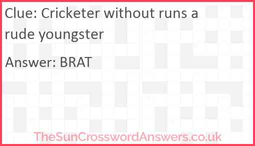 Cricketer without runs a rude youngster Answer