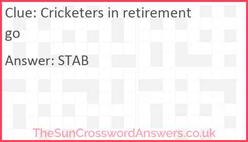 Cricketers in retirement go Answer