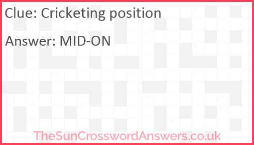 Cricketing position Answer