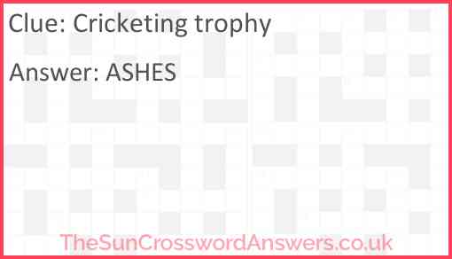 Cricketing trophy Answer