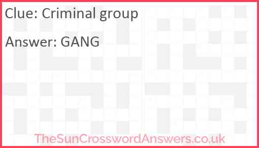 Criminal group Answer