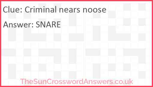 Criminal nears noose Answer