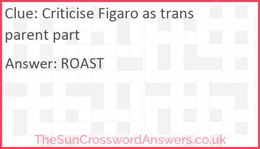 Criticise Figaro as transparent part Answer