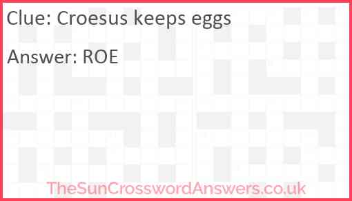 Croesus keeps eggs Answer