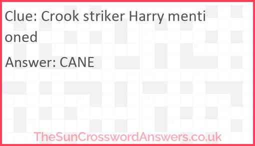 Crook striker Harry mentioned Answer