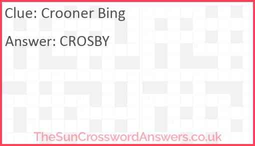 Crooner Bing Answer