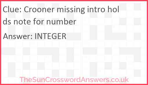 Crooner missing intro holds note for number Answer