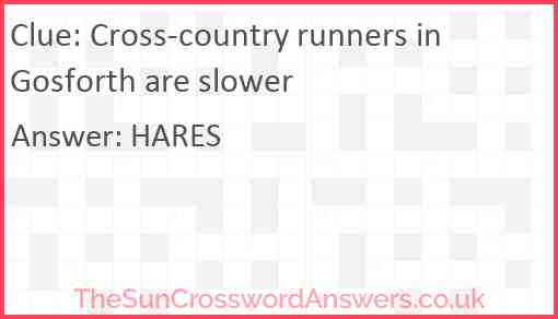Cross-country runners in Gosforth are slower Answer