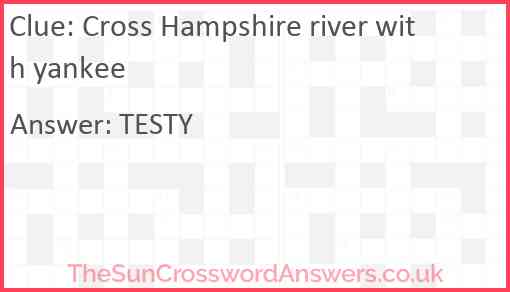 Cross Hampshire river with yankee Answer