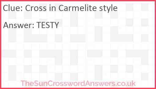 Cross in Carmelite style Answer