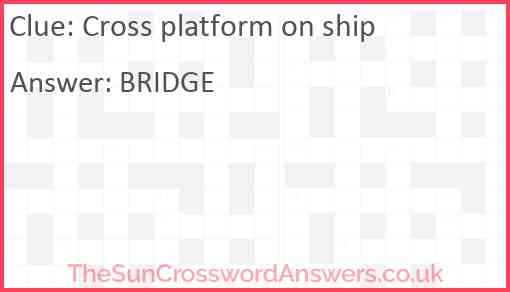 Cross platform on ship Answer