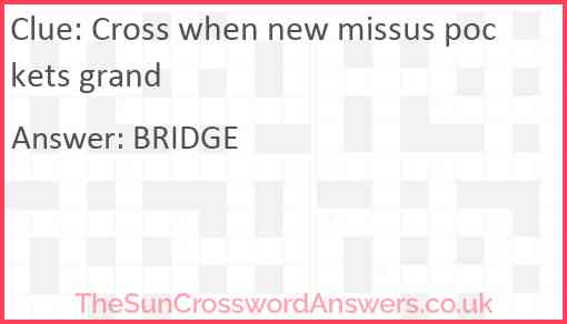 Cross when new missus pockets grand Answer