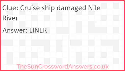 Cruise ship damaged Nile River Answer