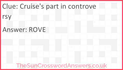 Cruise's part in controversy Answer
