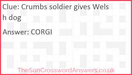 Crumbs soldier gives Welsh dog Answer