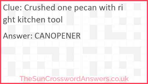 Crushed one pecan with right kitchen tool Answer