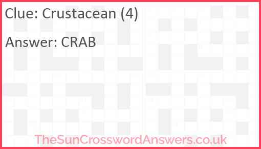 Crustacean (4) Answer