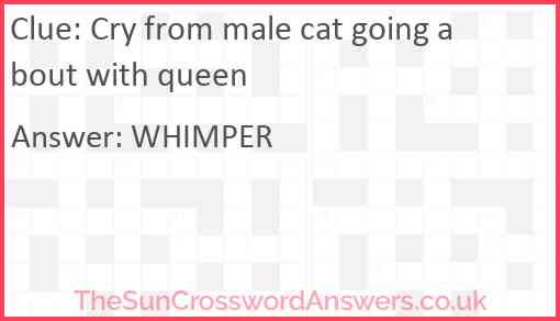 Cry from male cat going about with queen Answer