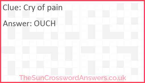 Cry of pain Answer