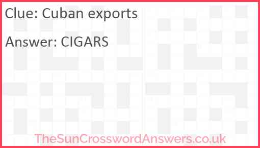 Cuban exports Answer