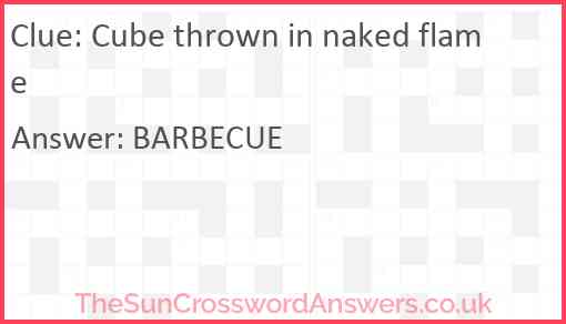 Cube thrown in naked flame Answer