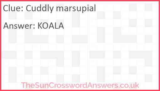 Cuddly marsupial Answer