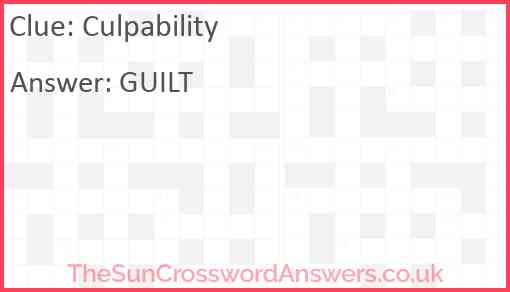 Culpability Answer
