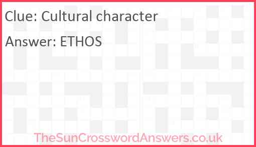 Cultural character Answer