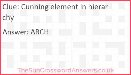Cunning element in hierarchy Answer