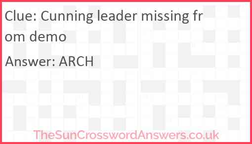 Cunning leader missing from demo Answer