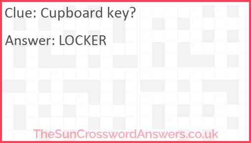 Cupboard key? Answer