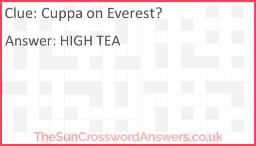 Cuppa on Everest? Answer