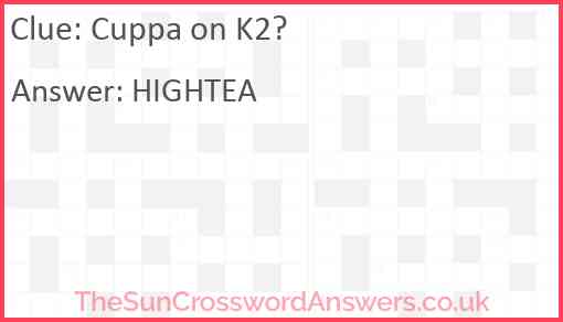 Cuppa on K2? Answer