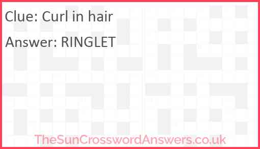 Curl in hair Answer