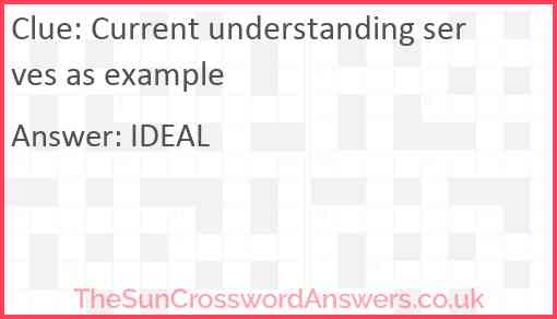Current understanding serves as example Answer