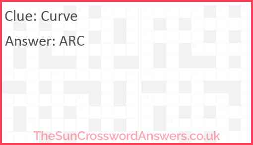Curve crossword clue TheSunCrosswordAnswers co uk