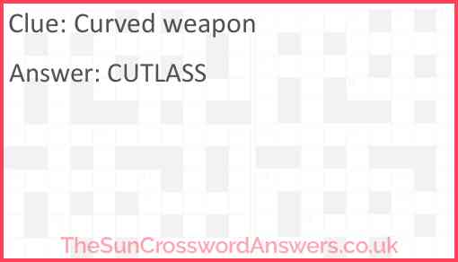 Curved weapon Answer