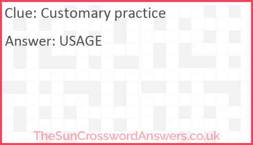 Customary practice Answer