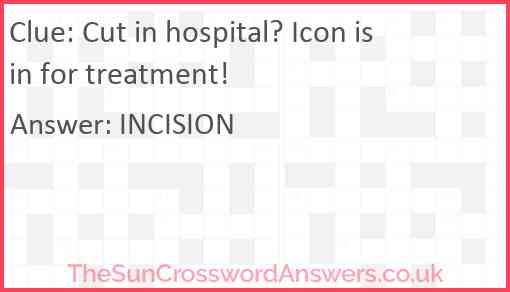 Cut in hospital? Icon is in for treatment! Answer