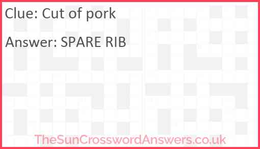 Cut of pork Answer