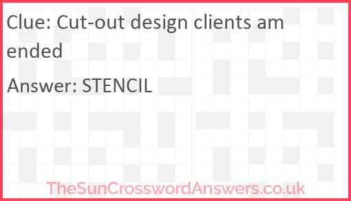 Cut-out design clients amended Answer