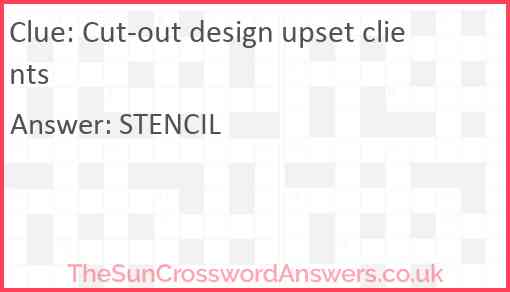 Cut-out design upset clients Answer