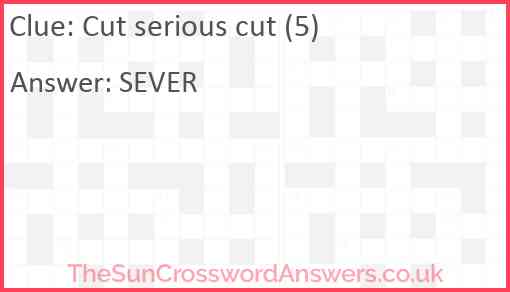 Cut serious cut (5) Answer