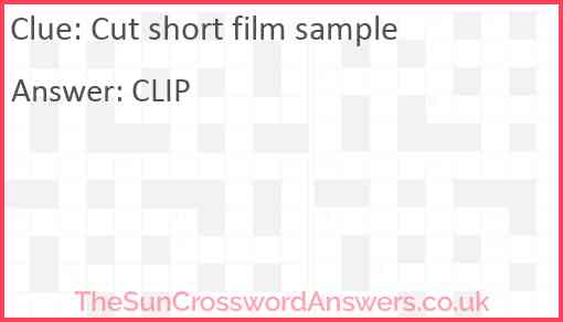 Cut short film sample Answer