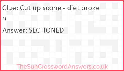 Cut up scone - diet broken Answer