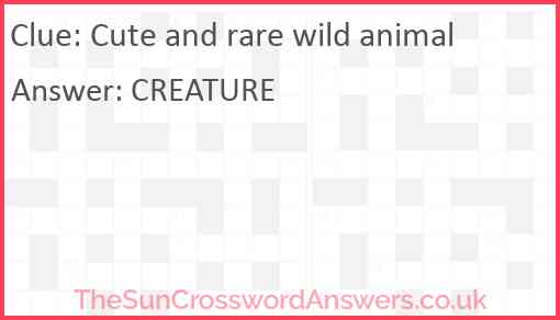 Cute and rare wild animal Answer