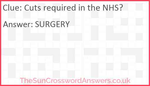 Cuts required in the NHS? Answer