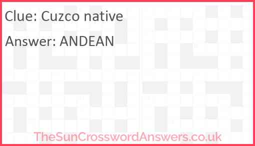 Cuzco native Answer