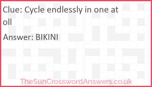 Cycle endlessly in one atoll Answer