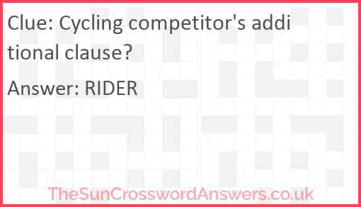 Cycling competitor's additional clause? Answer